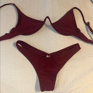 Elegant Burgundy Bikini Set